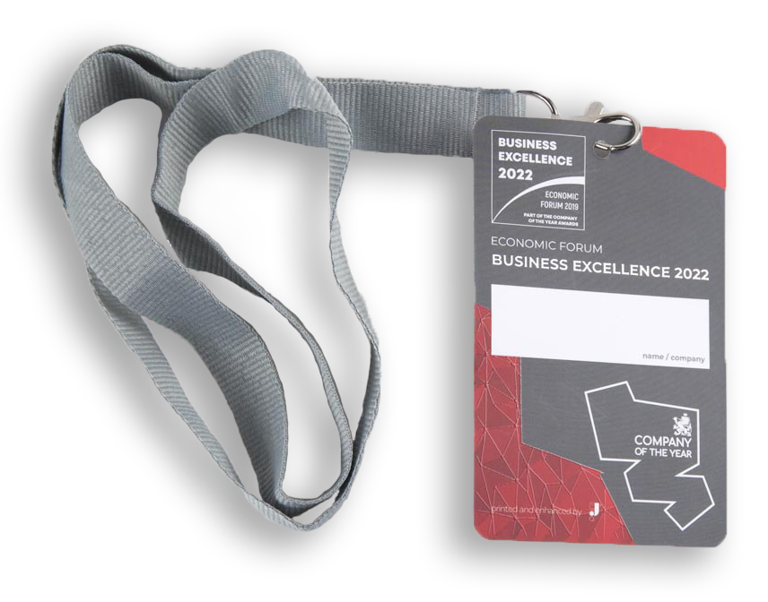 pvc card with a hole and a neckstrap